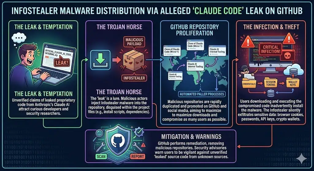The Claude Code leak was utilized to disseminate infostealer malware on GitHub
